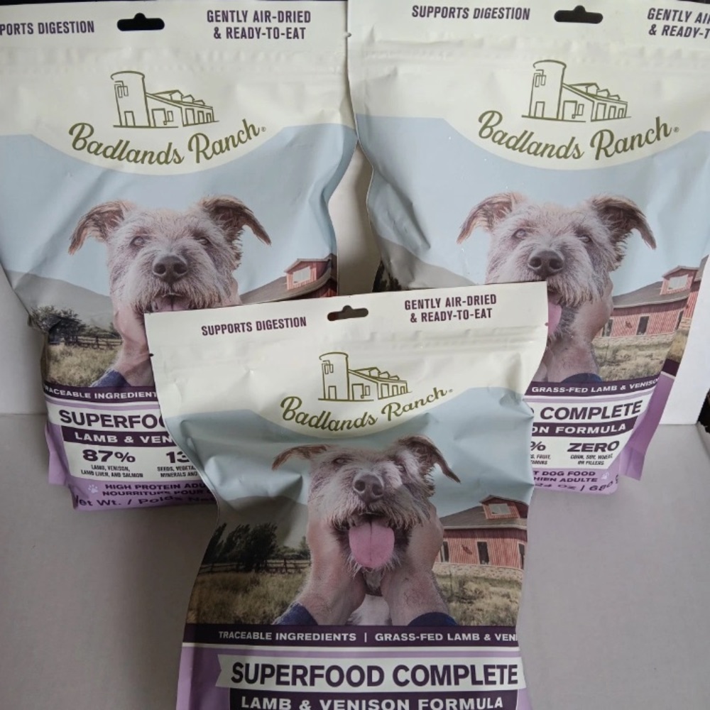 Badlands Ranch Superfood Complete Lamb & Venison  Air Dried Dog Food 24 oz 3pk